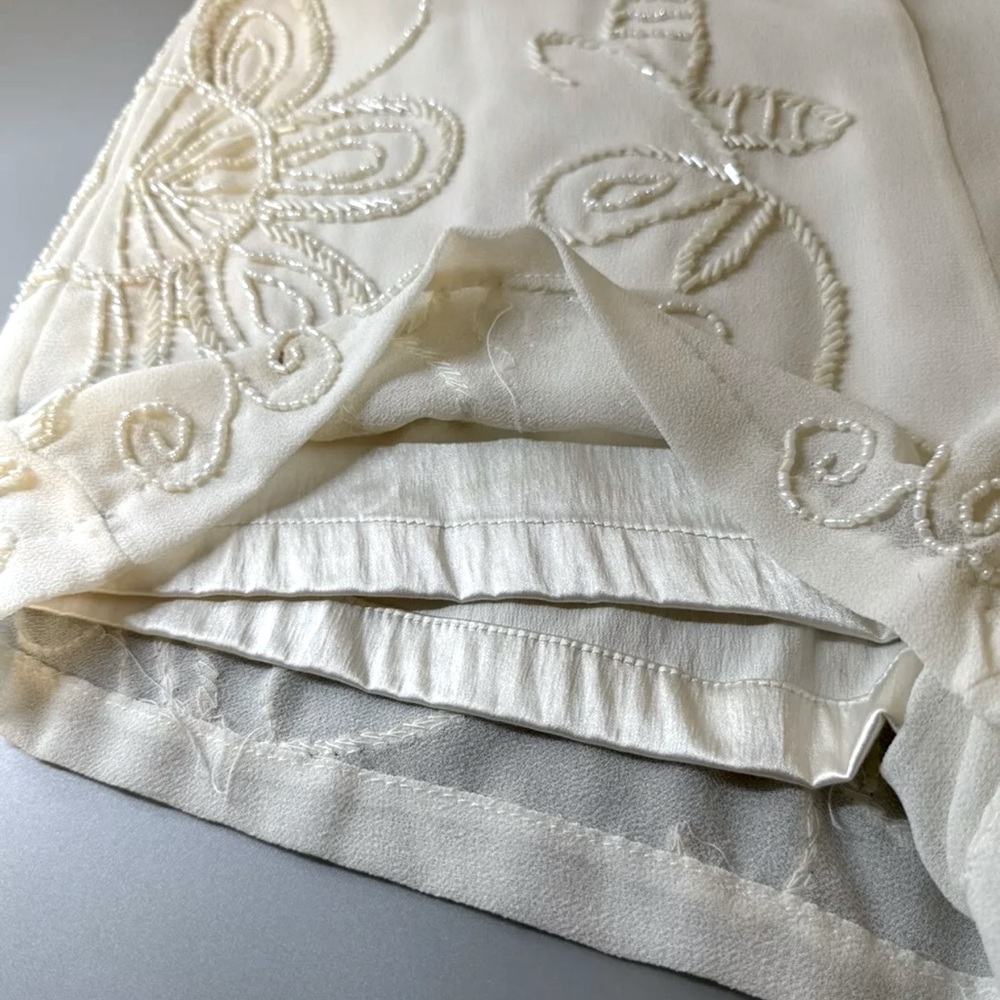 Gianni Bini Just Peachy Cream exquisite beaded luxury shorts Sz 8